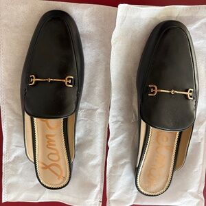 Sam Edelman Linnie Horesbit Mules 11 black Leather